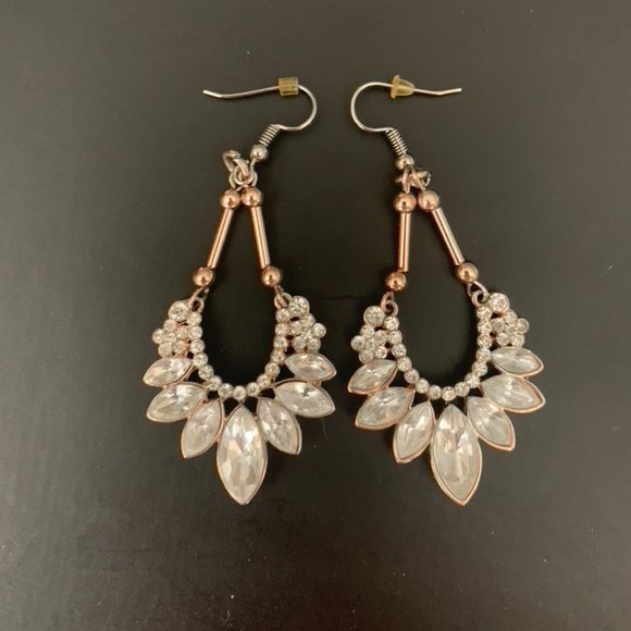Rose gold statement earrings - Picture 1 of 2